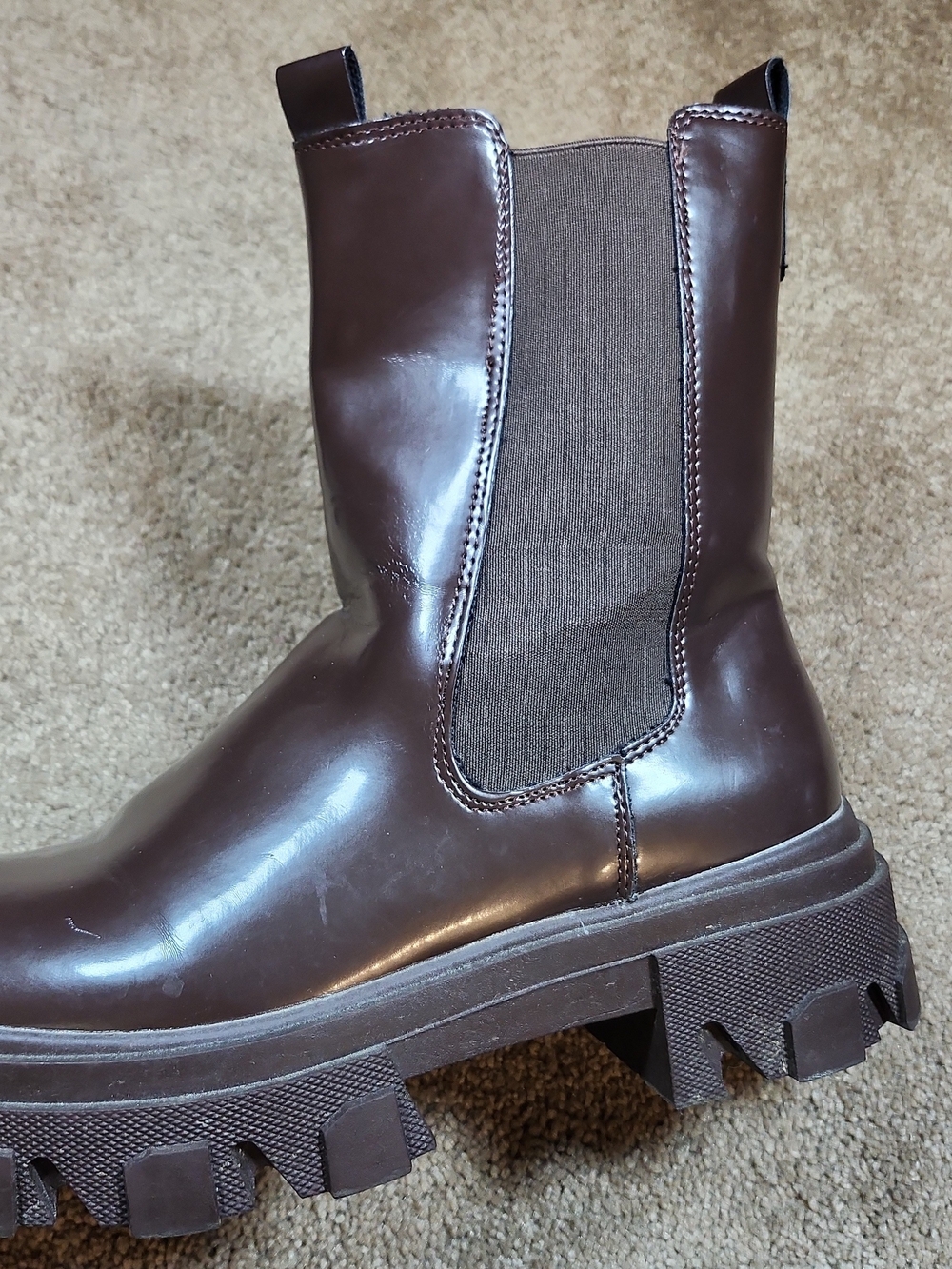 Dream Pairs Brown Leather Slip-On Shoe 7.5